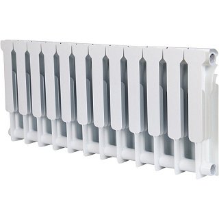 Алюминиевый радиатор 12 секций, 428х960х80, ROMMER Profi AL 350, белый RAL-1210-035012 